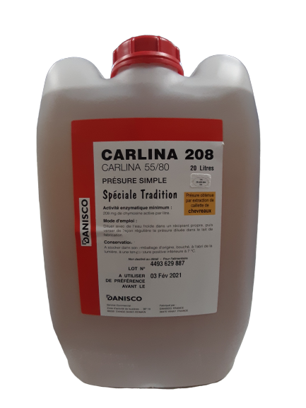 Liquid Animal Rennet : CARLINA Chevre goat rennet 55/80 20 l