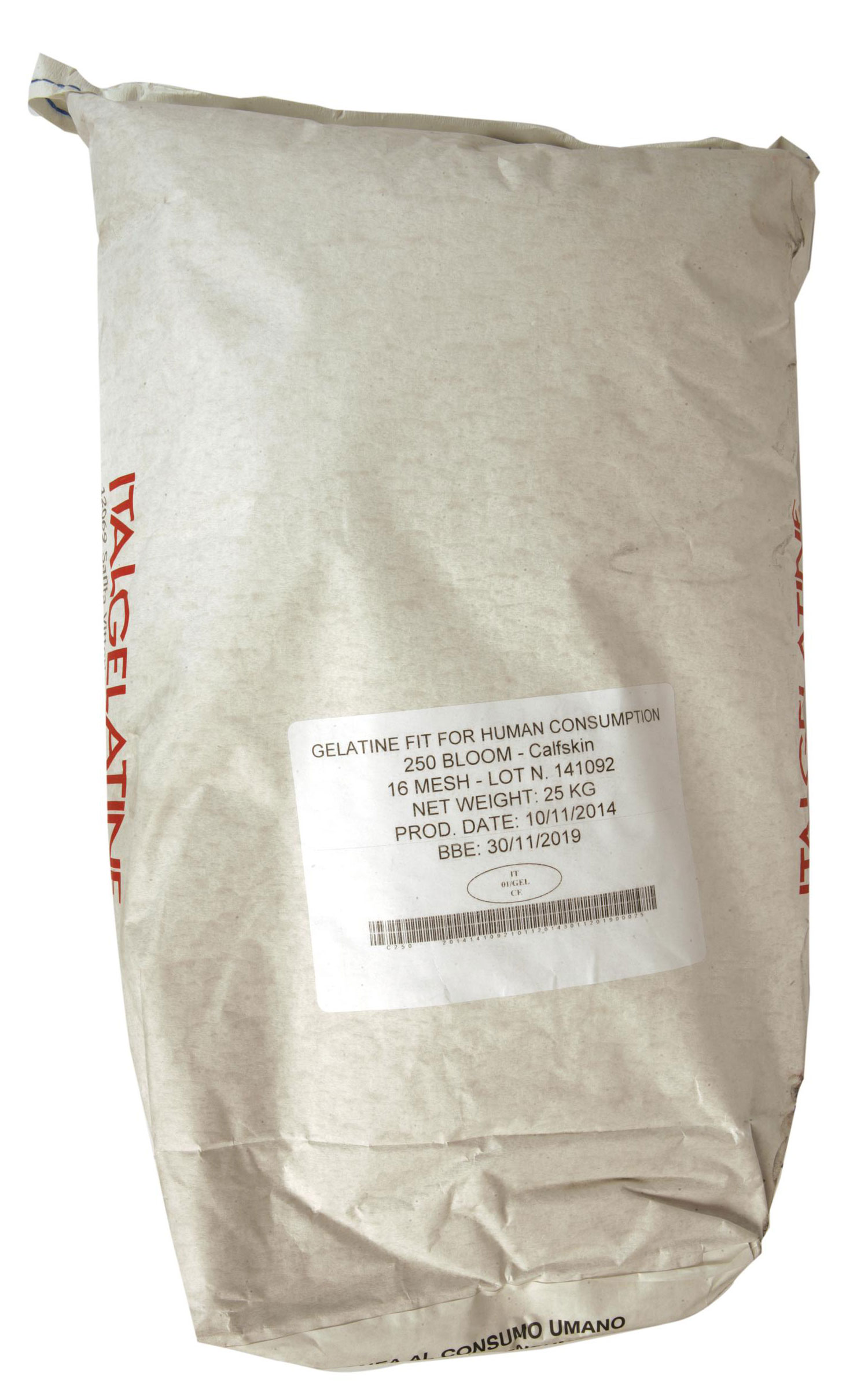 Gelatine Gelatine 250 BLOOM, 25Kg CALFSKIN